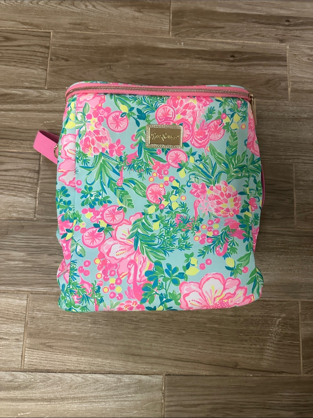 Lilly Pulitzer Aqua & Pink Floral Cosmetic Pouch